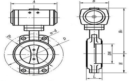 氣動高真空蝶閥結(jié)構(gòu)圖 氣動高真空蝶閥結(jié)構(gòu)圖